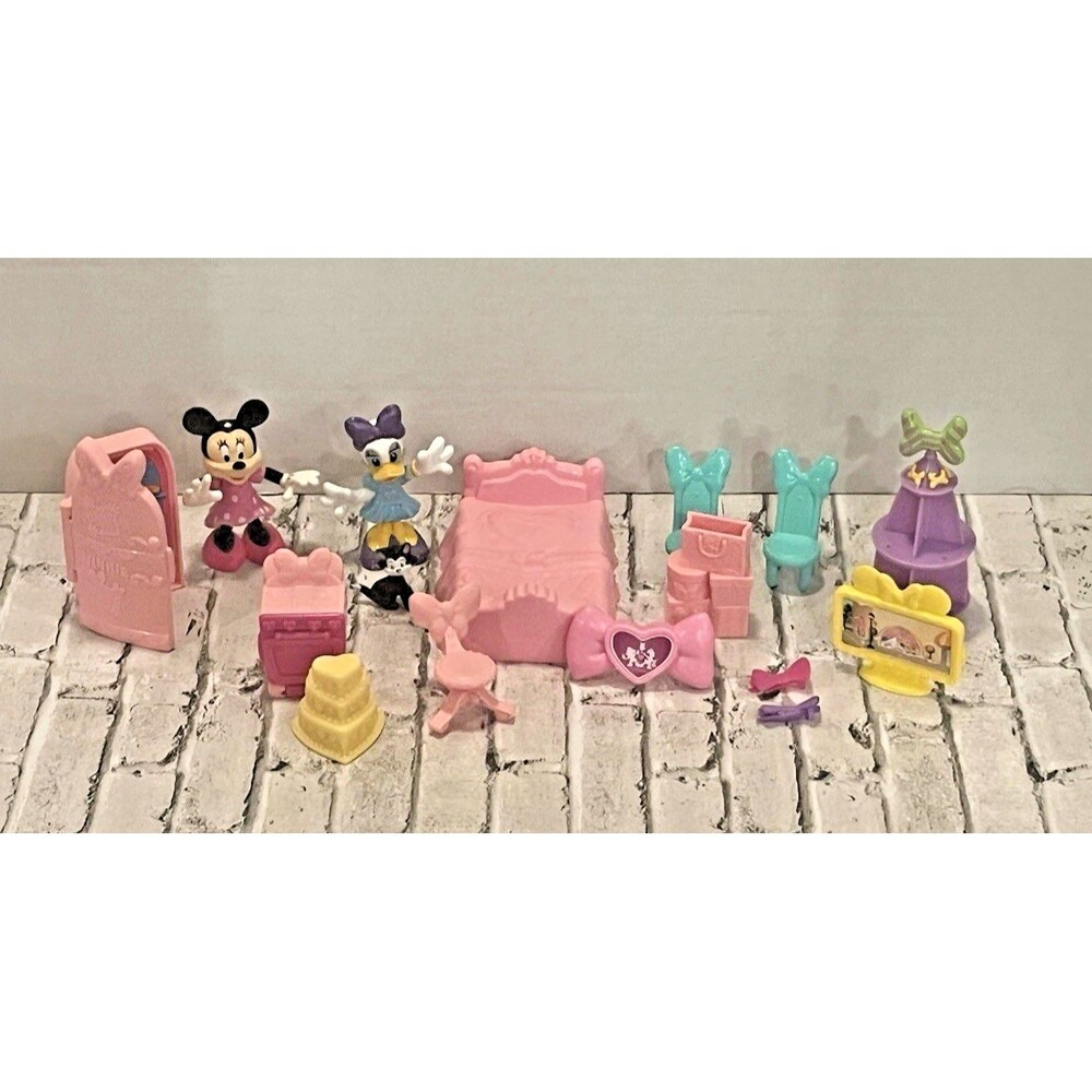 Minnie Mouse Bow Sweet Home Dollhouse Furniture Accessories Disney Toy Set Lot